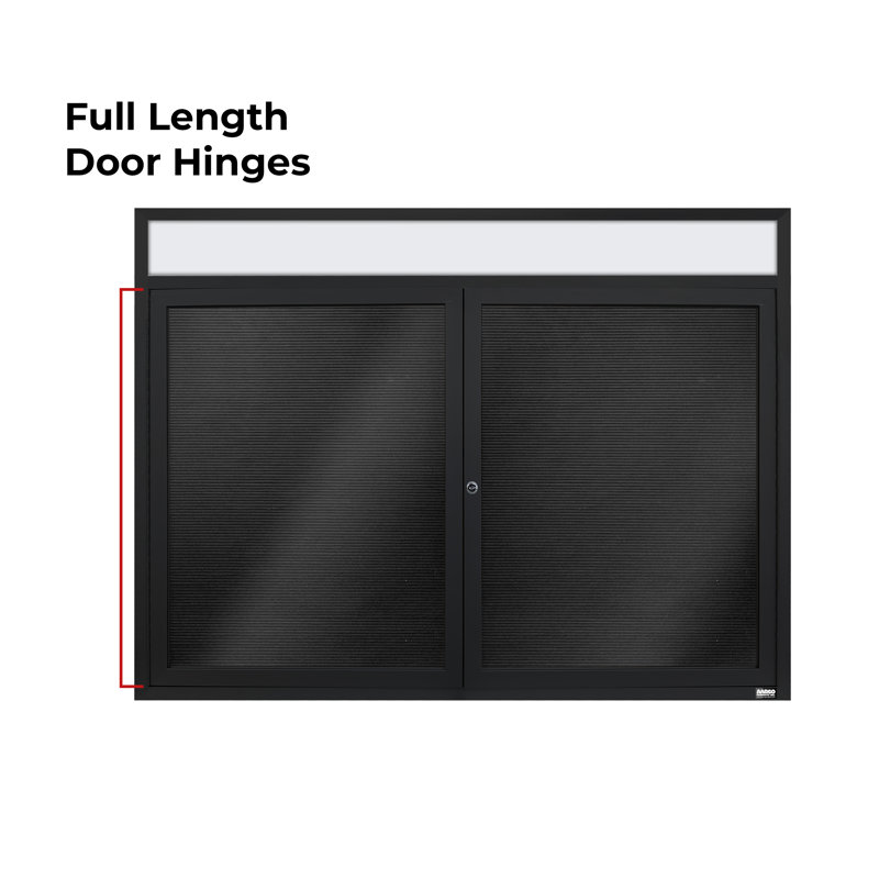 AARCO No Felt Metal Letter Board, Powder Coated Black, Two, 36" H x 48" W