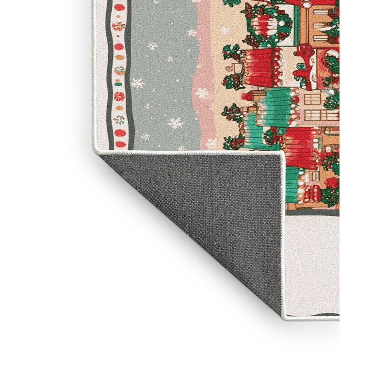 Christmas Winter Holiday Rug, Rectangle 5' x 7'