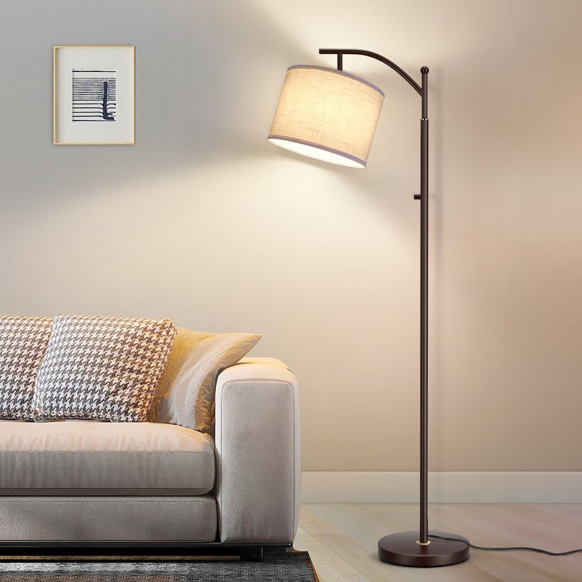Sunna 63'' LED Arched Floor Lamp with Rotary Switch