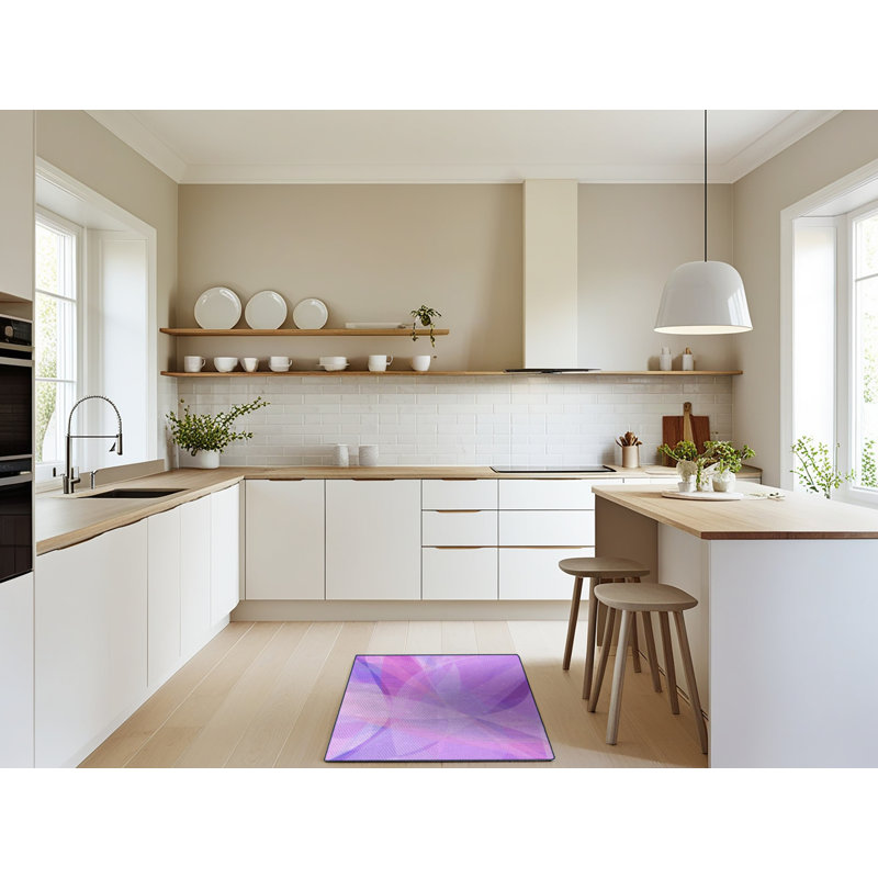 Tapis de la zone mauve en laine abstraite, Rectangle 2 pi x 3 pi