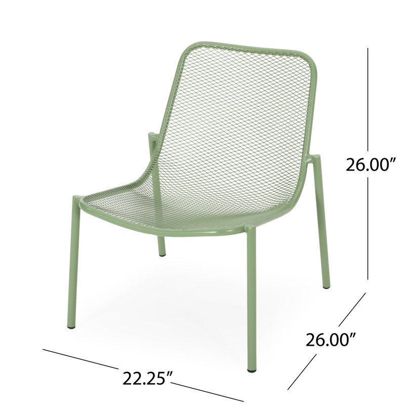 Modern Stackable Outdoor Chair , , Metal Seating, 26"W X 21.69"D 26"H Chairs In Mesh, Iron, 25.43"W 25.43"H