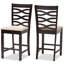 Upholstered Counter Stool with Solid Wood Frame-698348744
