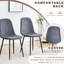 Chaise et table multifonctionnelles avec pieds réglables, texture en bois naturel, métal noir, chaises en lin gris foncé