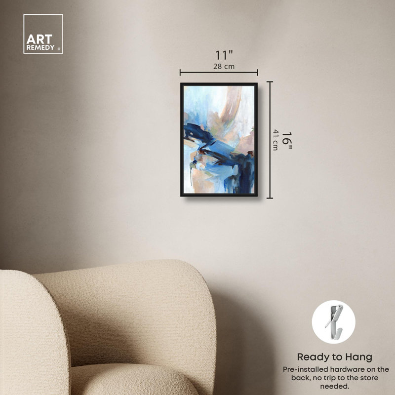 Toile «Colors of Idylle II» par Art Remedy, H 16 po x l 11 po, Cadre flottant noir