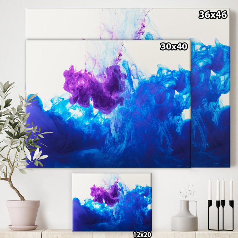 «Blue and Purple Ink Composition», reproduction sur toile, H 24 po x l 32 po x P 1 po