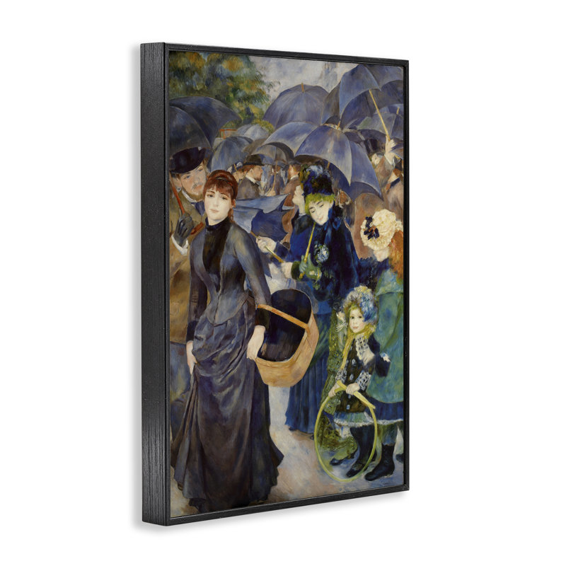The Umbrellas Renoir, giclée encadrée, design par Master Collection, H 18 po x l 12 po, Giclée encadrée noir minuit