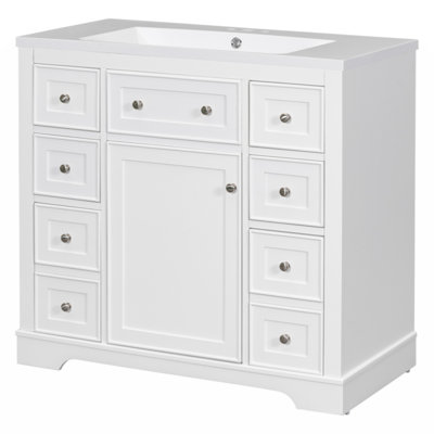 Omarr 36'' Single Bathroom Vanity with Solid Wood+MDF Top