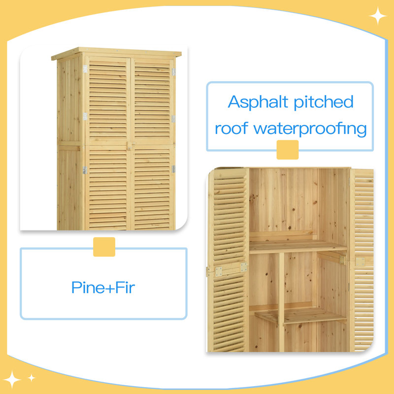 Remise de jardin en bois 3 pi x 5 pi avec portes verrouillables