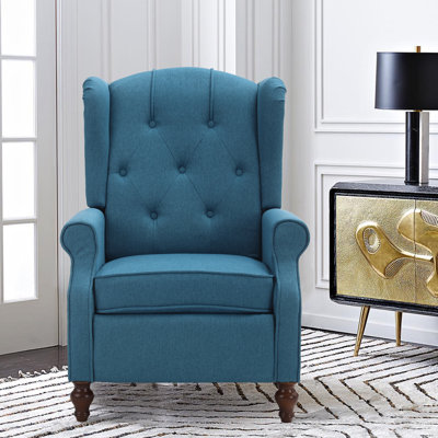 Upholstered Push Back Recliner Chair with Heat and Massage Function For Living Room
