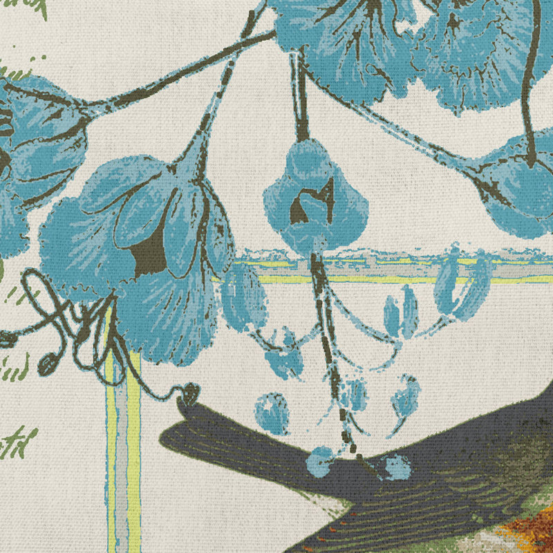 Coussin intérieur / extérieur Singing Bird, Bleu Explorer, 18 po x 18 po