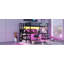 Lit mezzanine double en métal avec garde-robe et lumière DEL
