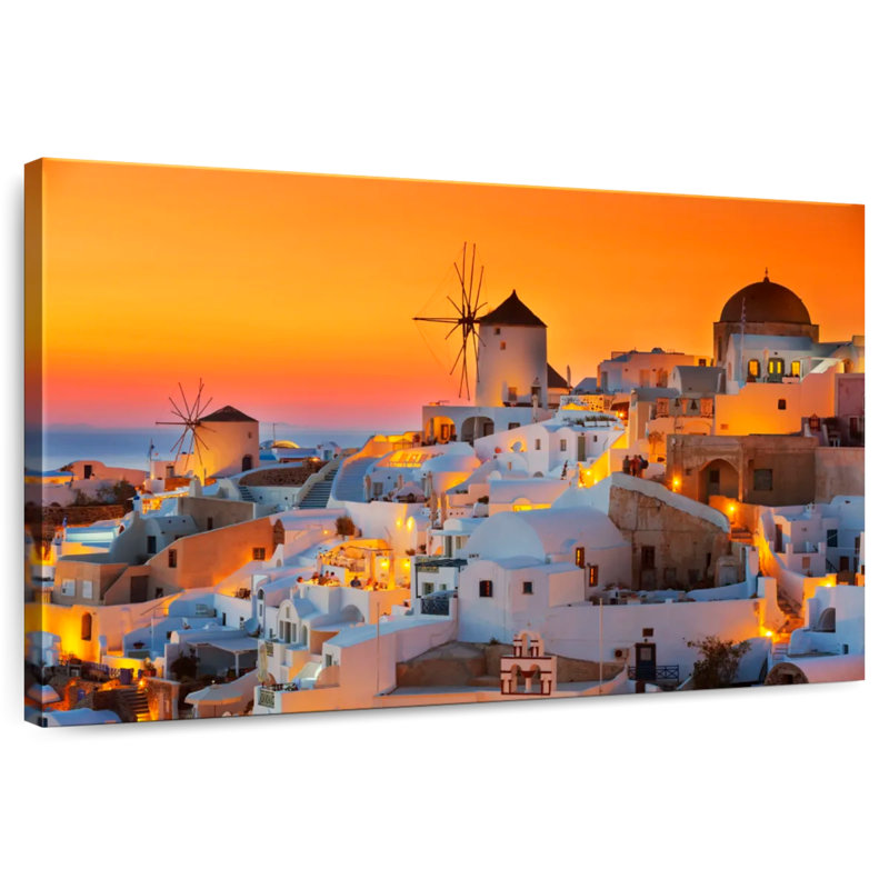Coucher de soleil de Sebbie Oia, H 24 po x l 36 po