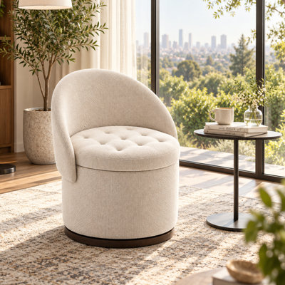 Modern 22.8" Wide Upholstered Swivel Accent Chair