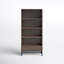 Banting 30"W Solid Wood 4 Shelf Industrial Bookcase with 2 Drawers, Adjustable Shelves, and Metal Base-612032232
