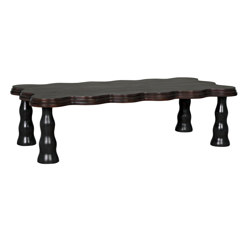 Lilly Dark Wood Scalloped Edge Coffee Table