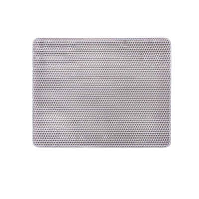 Tapis pour litière pour chat, 76 x 61 cm, tapis double couche, antidérapant et imperméable à l'urine, pour chats d'intérieur, motif alvéolé, doux pour les pattes, lavable, grand format.
