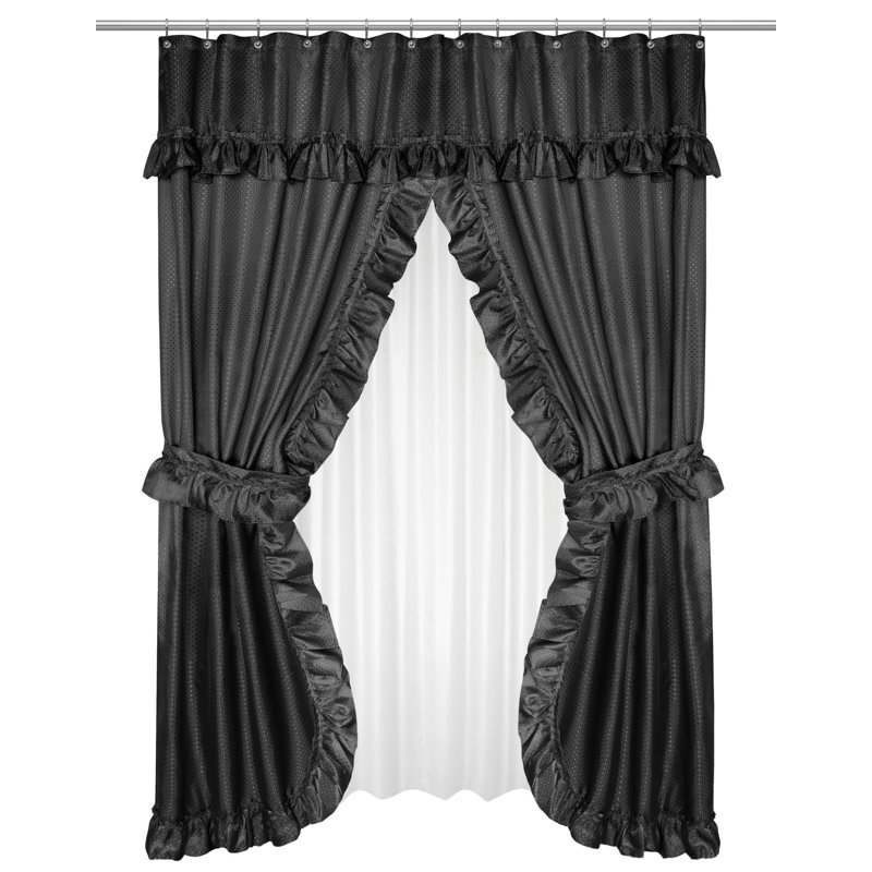 Rideau de douche simple Lachlan, Noir
