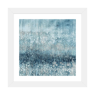 «Rain Abstract IV Blue Silver» par Danhui Nai - reproduction d'art
