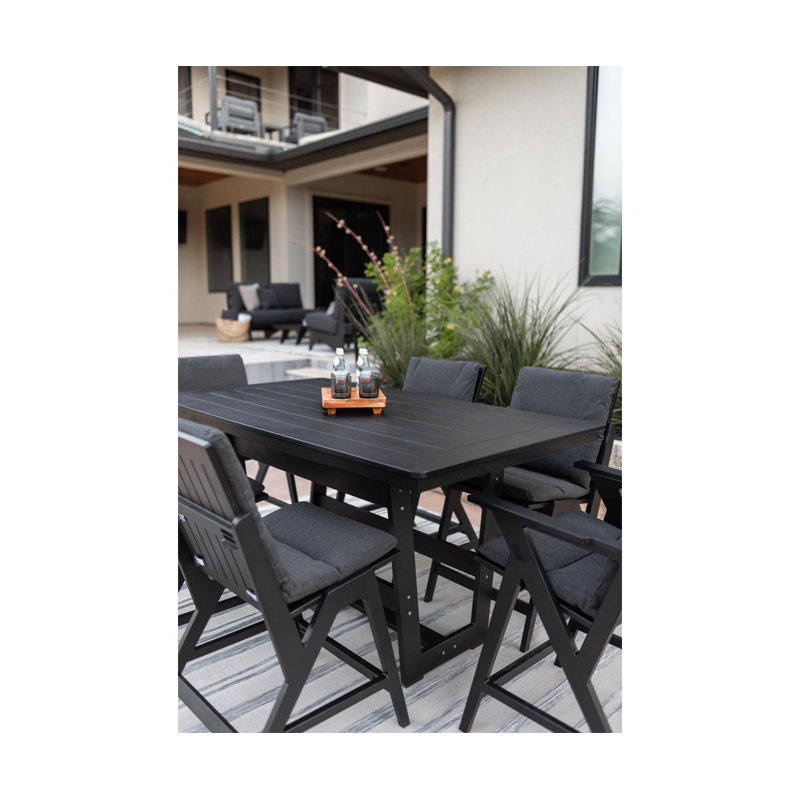 Table rectangulaire à hauteur de comptoir 70 po Berlin Gardens Hudson, Bronze martelé, Baie