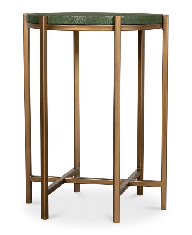 Shagreen End Table, Green