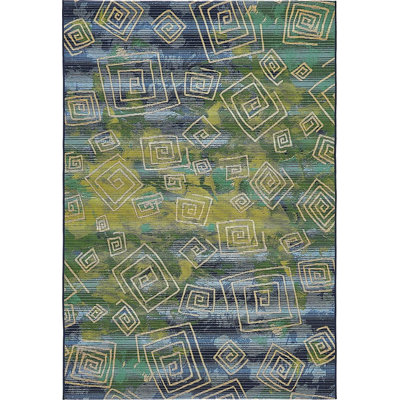Tapis de véranda d'extérieur couleur herbe et ciel