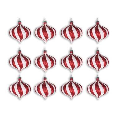 6ct Red & White Striped Ribbon Candy Christmas Ornaments 5.75