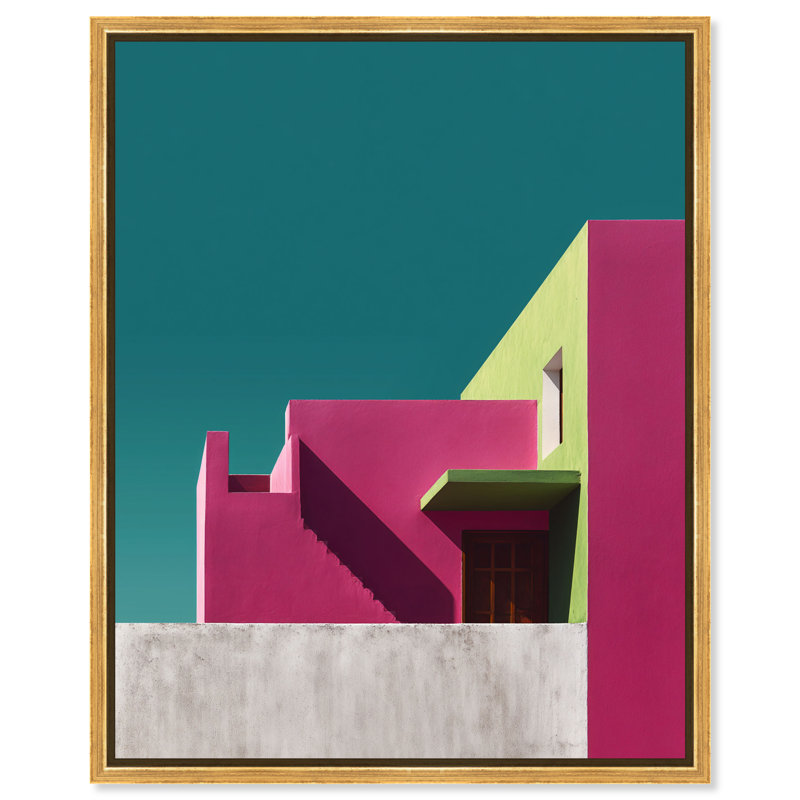 Aquamarine Angle III Print by Oliver Gal, 17"H x 21"W, Gold Floater Frame