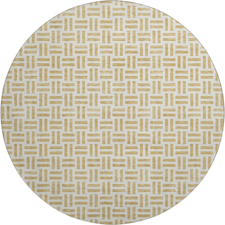 Premium Machine Washable Prisco Gold Rug
