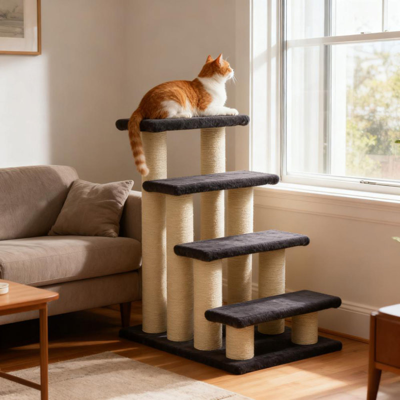 Tour pour chat à 4 niveaux, centre d'activité pour chat et poteau à griffer en sisal