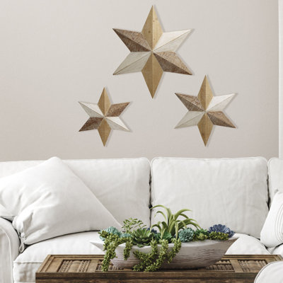 Ensemble de 3 décorations murales étoiles