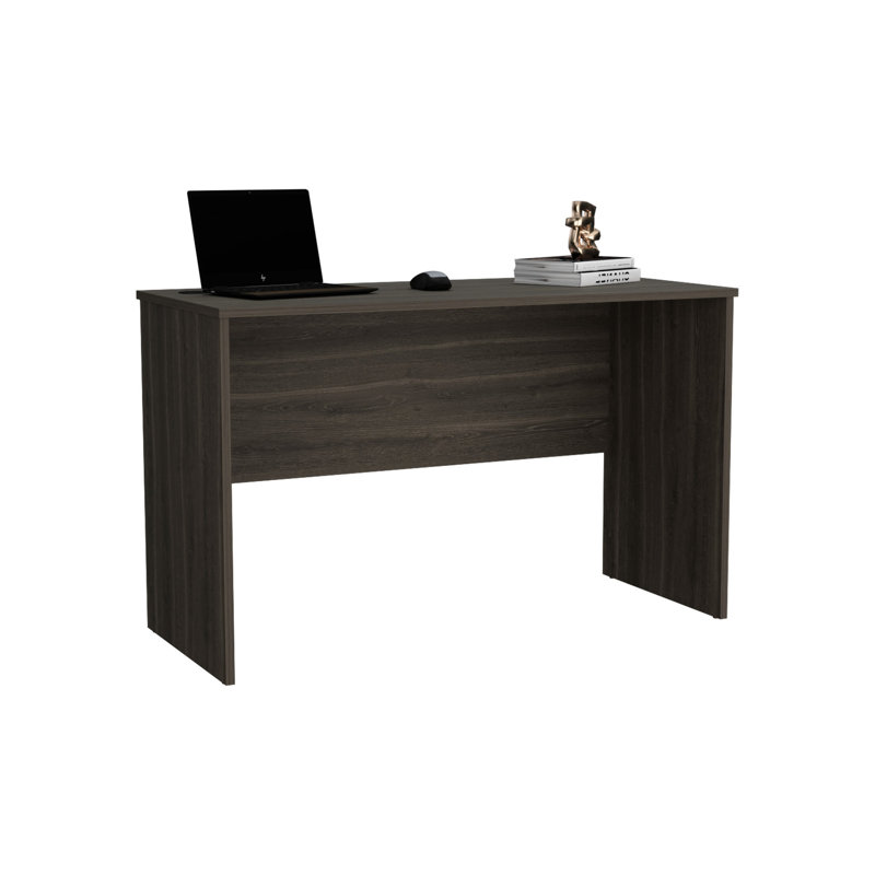 Bureau moderne de 47 po de largeur, blanc - pour les projets de bureau et la maison fonctionnelle, Brun