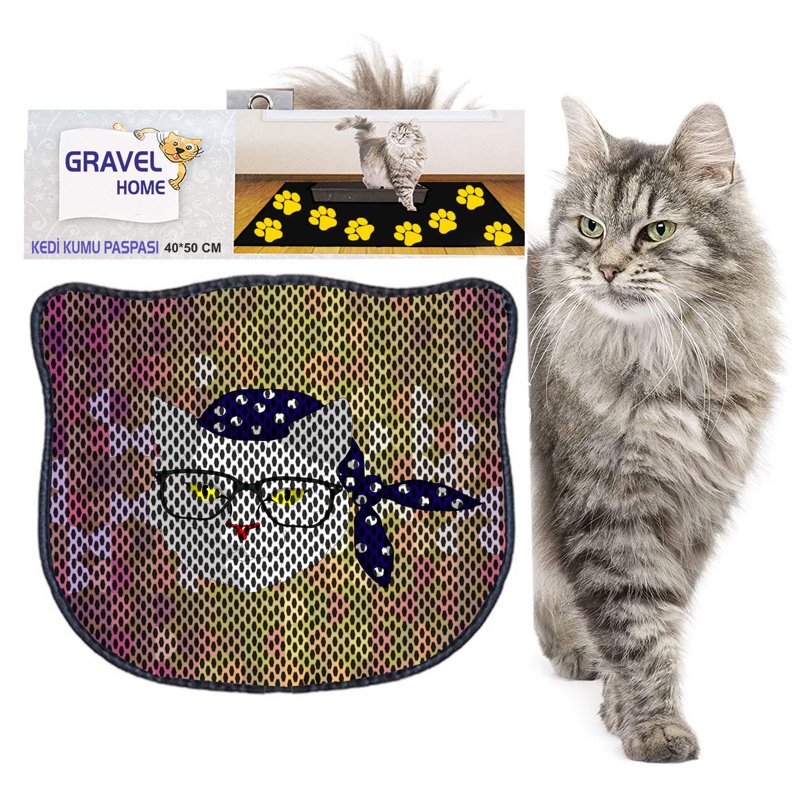 Durable Cat Litter Mat, 15.7 x 19.7 inches | 50% PVC / 50% Polyester, Machine Washable & Vacuum Friendly | Perfect for Easy Cleanup, Non-Slip Design to Keep Your Home Clean & Fresh, Ideal for Pet Owners