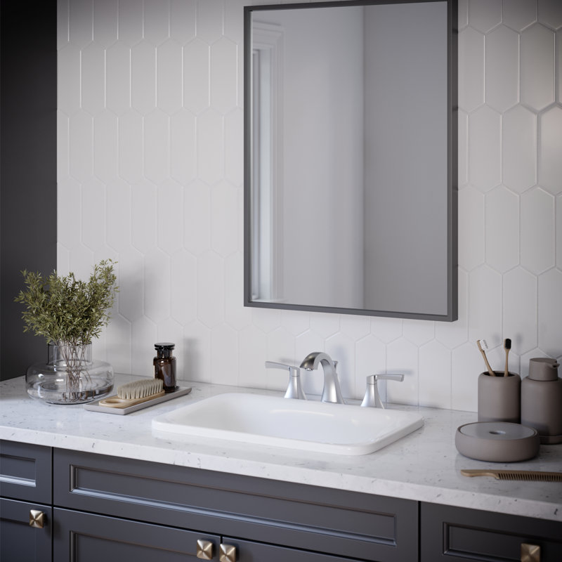 2-handle Bathroom Faucet with Drain Assembly, Stainless Steel