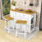 48inch Kitchen Island with 2 Bar Stools, Storage Rack and Drawers-1449134483