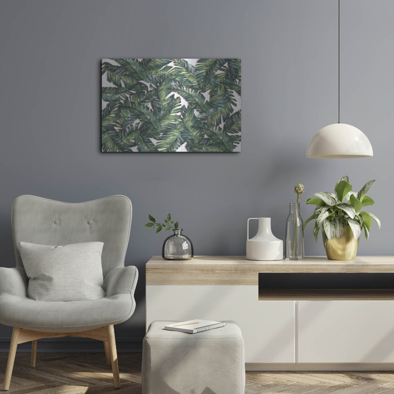 Art mural en métal, feuilles tropicales 5 par Bay Ash Home, par Bay Ash Home ™, 24 po x 16 po, H 16 po x l 24 po