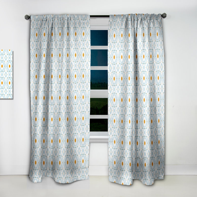 Motif de rideaux occultant rétro Mid-Century, L 52 po x L 95 po