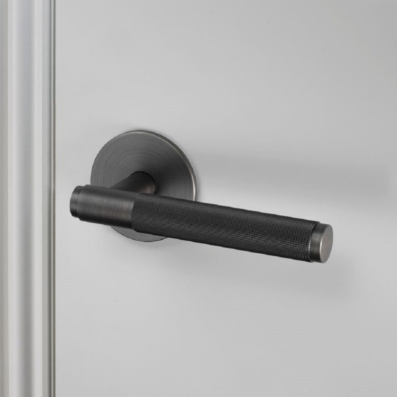 Round Passage (Hall & Closet) Door Lever with Round Rosette, Smoked Bronze