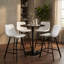 Tabouret de bar et de comptoir en cuir synthétique Latitude Run - Siège en polyuréthane sans accoudoirs avec repose-pieds, pieds en fer - Chaise d'appoint pour îlot de cuisine, bar personnel, pub, café, salle à manger-1812757059