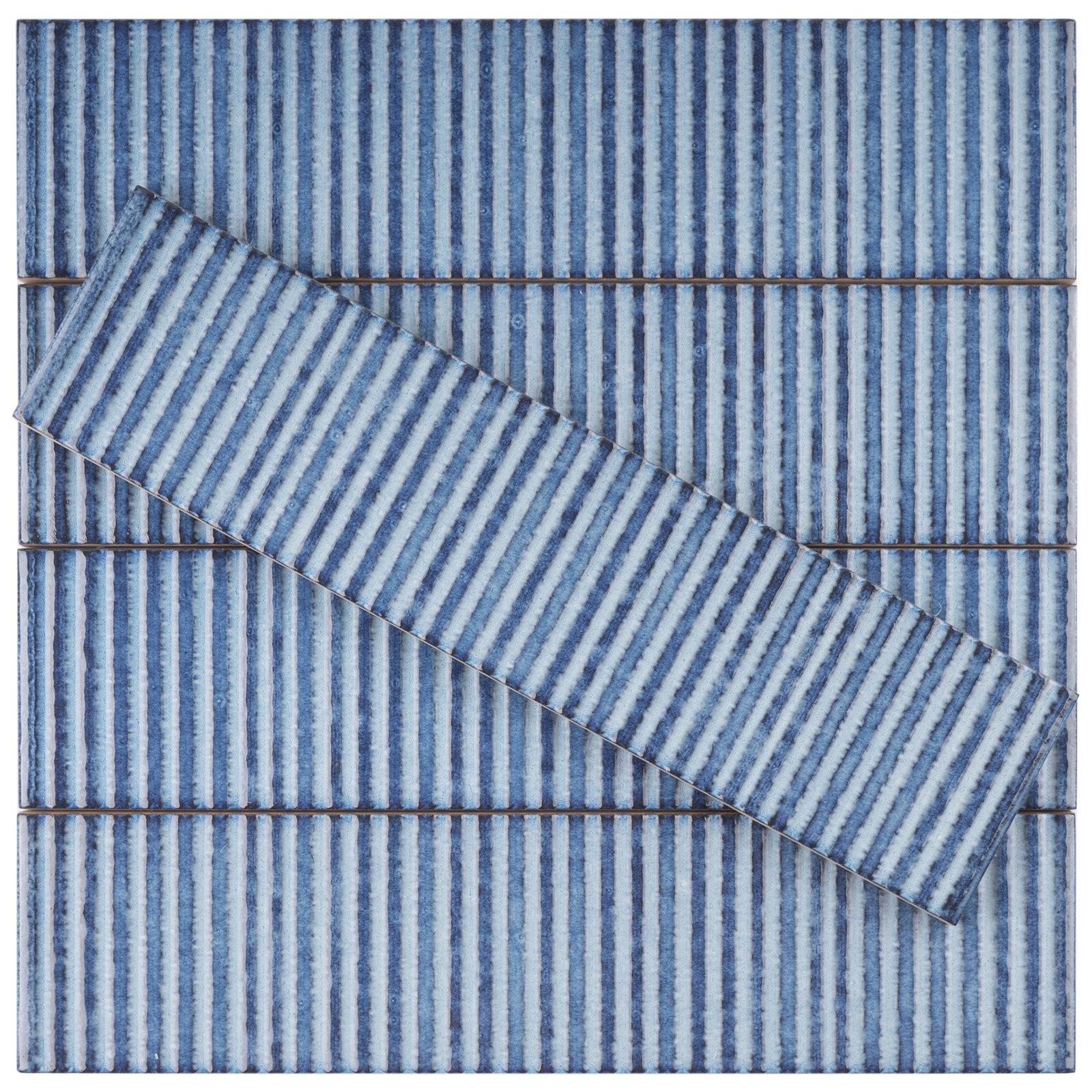 Soldeu 3" x 12" Ceramic Subway Tile, Blue