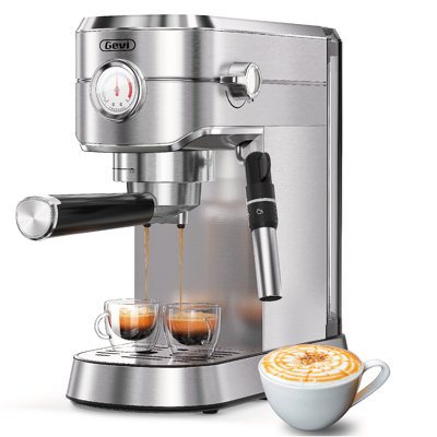 The 2in1 Compact Brewed Espresso Coffee Machine Maker With Milk Frother  Heat Milk