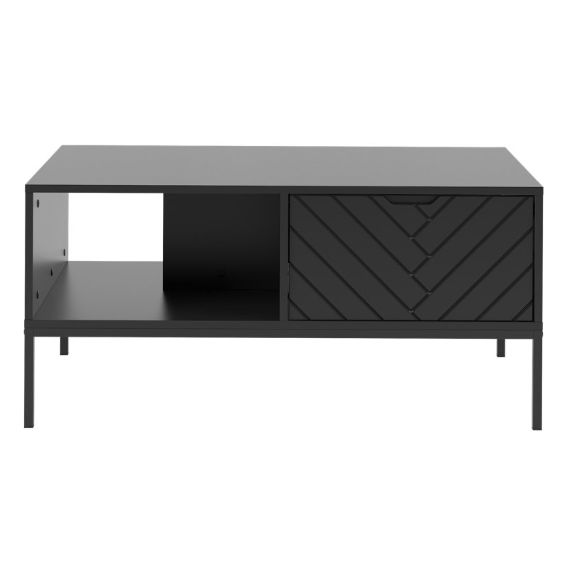 Rodrico Coffee Table with Storage, Black, Black