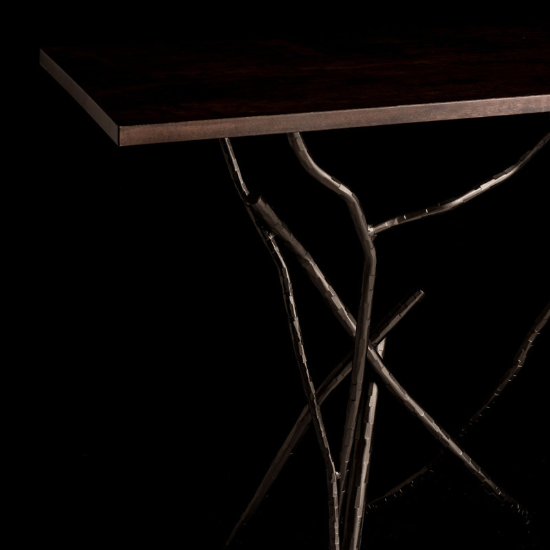 Brindille 46" Console Table, Espresso, Dark Smoke