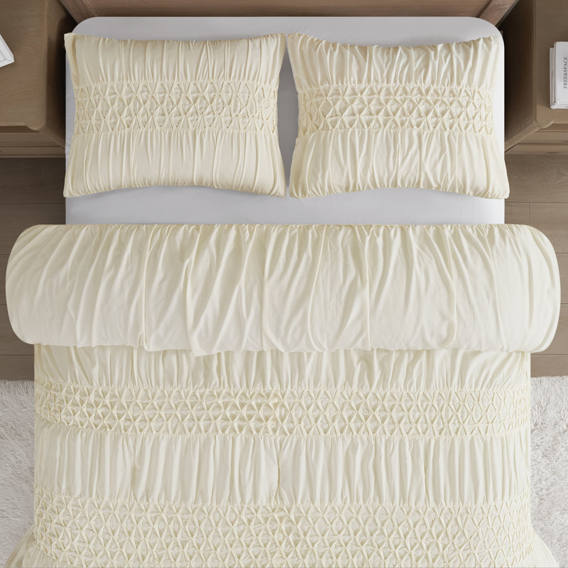Ash Tufted Comforter Set, 3, Cream, King