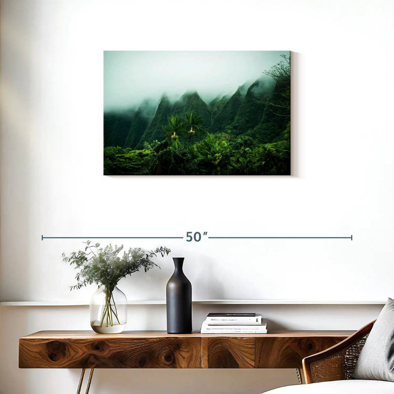 Paysage Alvord brumeux Kaneohe, H 20 po x l 30 po