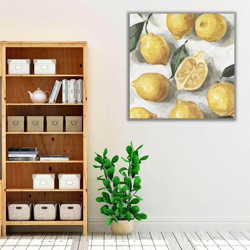 Fresh Lemons I - reproduction d'art sur toile, H 12 po x l 12 po