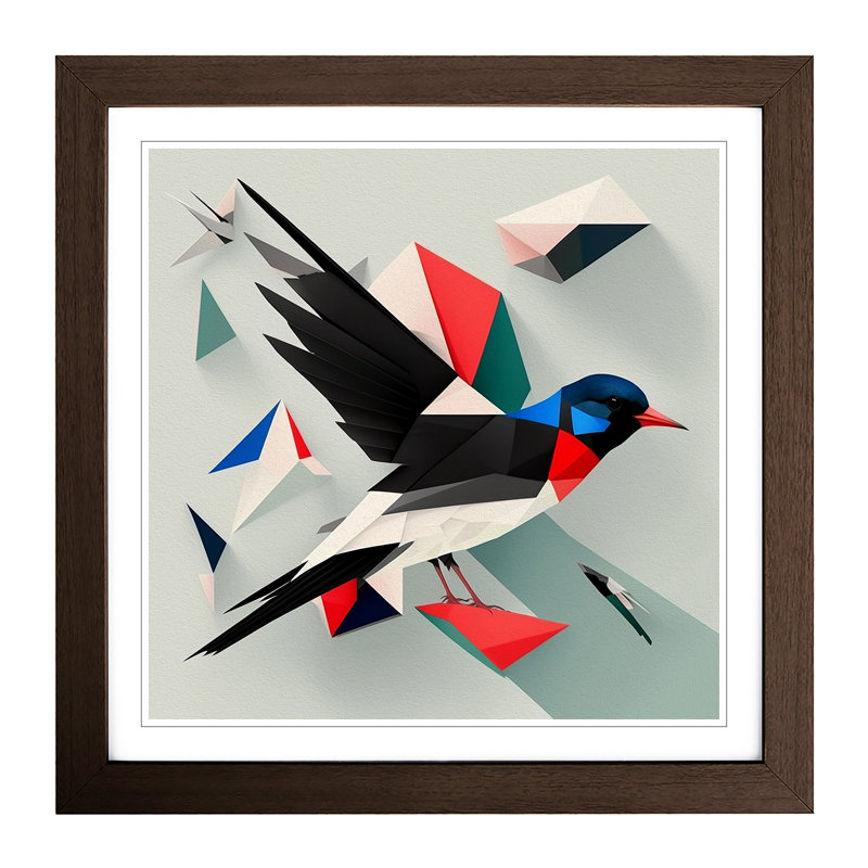 Swallow Suprematism - Framed Print, Walnut