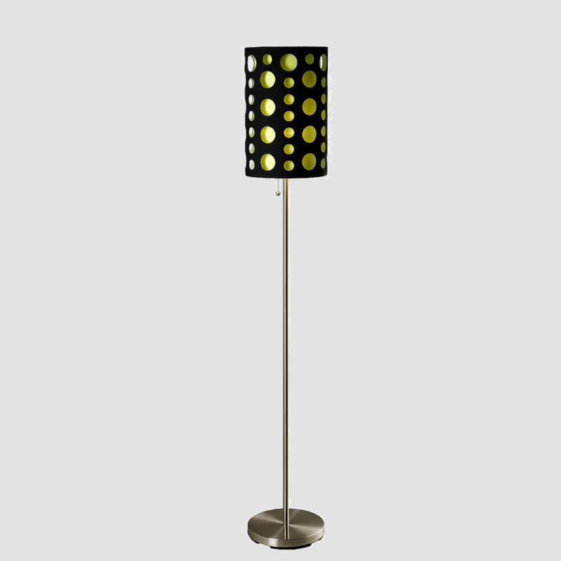 Muayyad 66'' Column Floor Lamp, Black/Green