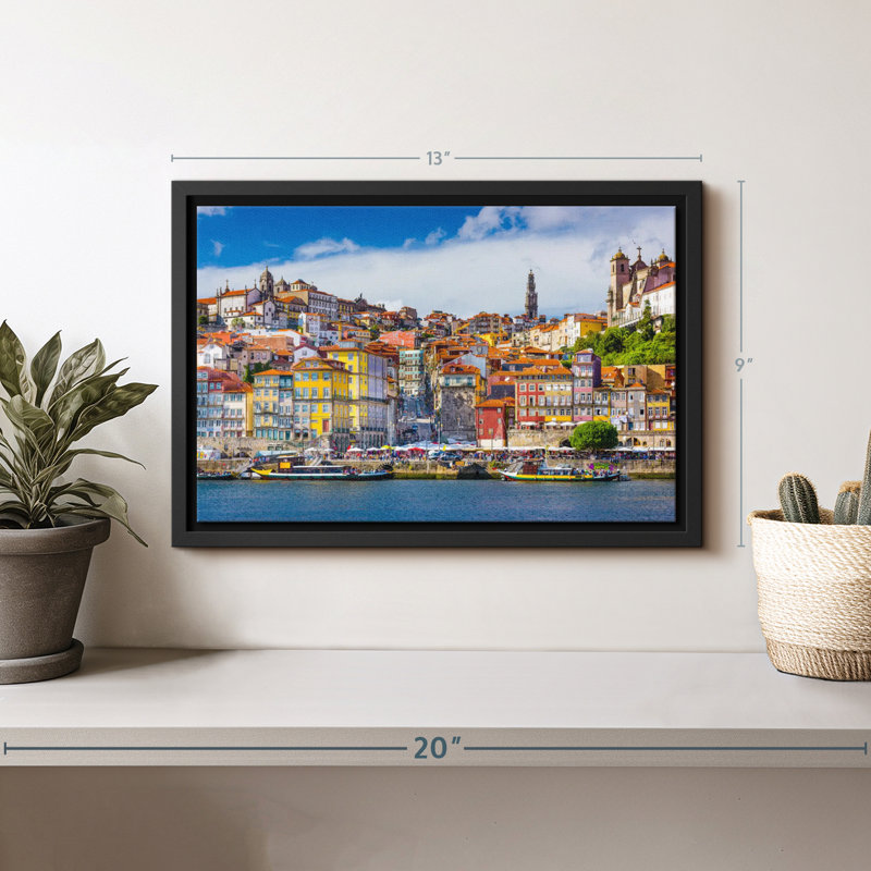 Architecture "Maisons colorées de Porto", H 9 po x l 13 po