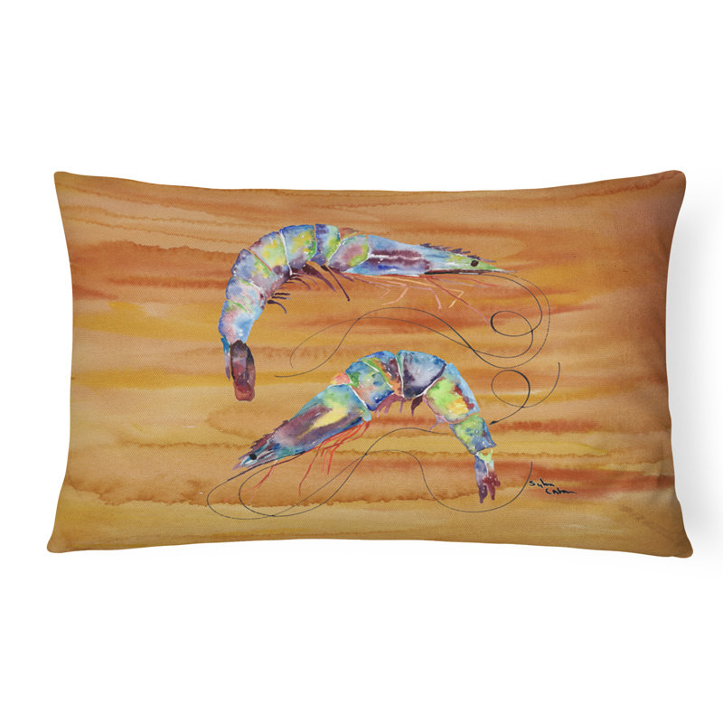Coussin intérieur/extérieur crevette, Jaune