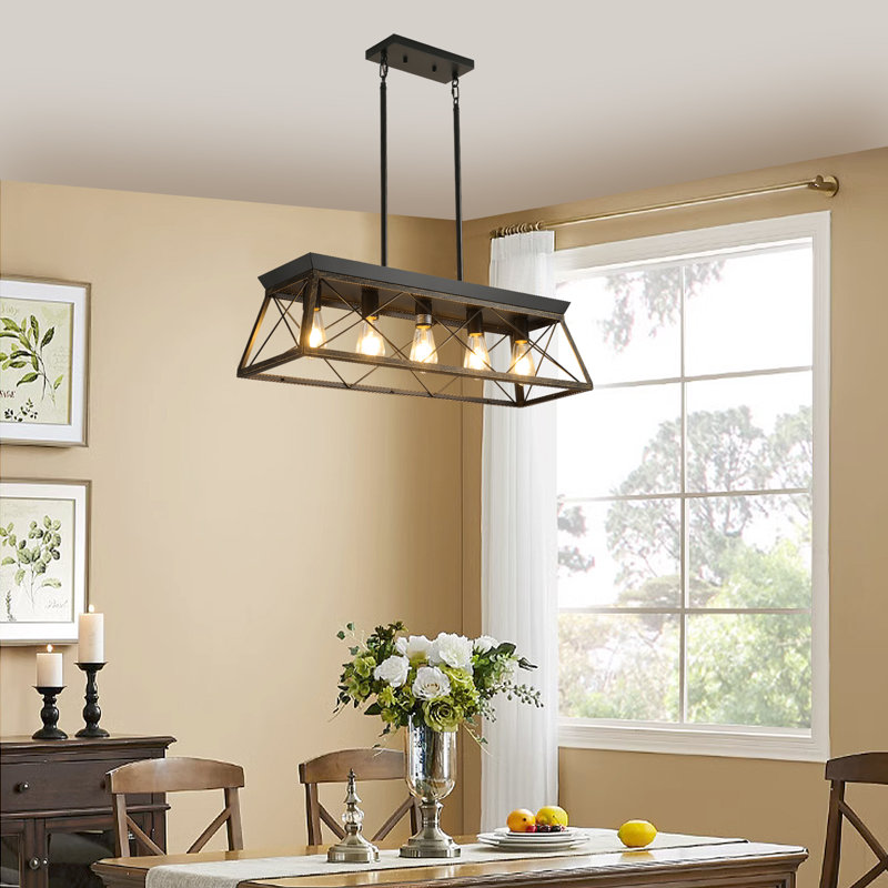 Lustre suspendu industriel 32 lumières 5 ", Noir satiné / or noir